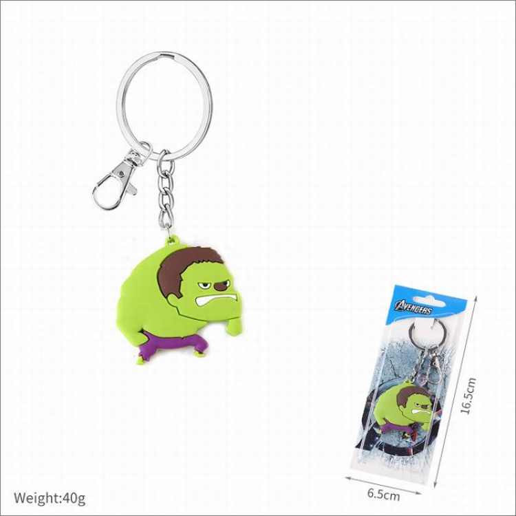 The avengers allianc Hulk Double-sided soft keychain pendant price for 5 pcs
