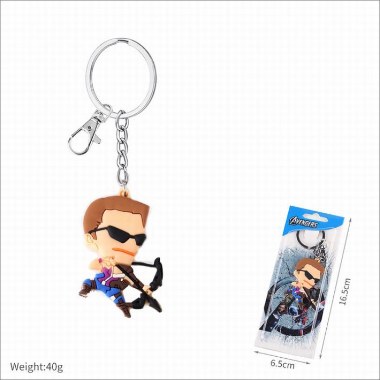 The avengers allianc Hawkeye Double-sided soft keychain pendant price for 5 pcs