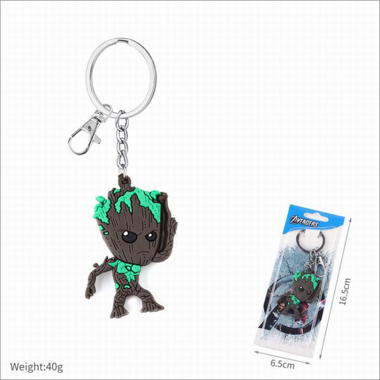 Guardians of the Galaxy Groot Double-sided soft keychain pendant price for 5 pcs