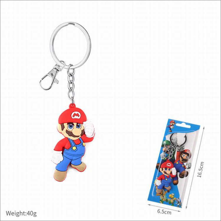 Super Mario Bros Mario Double-sided soft keychain pendant price for 5 pcs