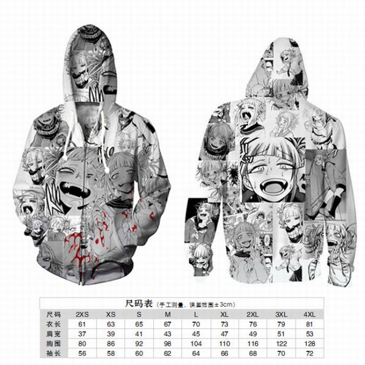  Ahegao Blood comics Hoodie zipper sweater coat 2XS XS S M L XL 2XL 3XL 4XL price for 2 pcs preorder 3 days