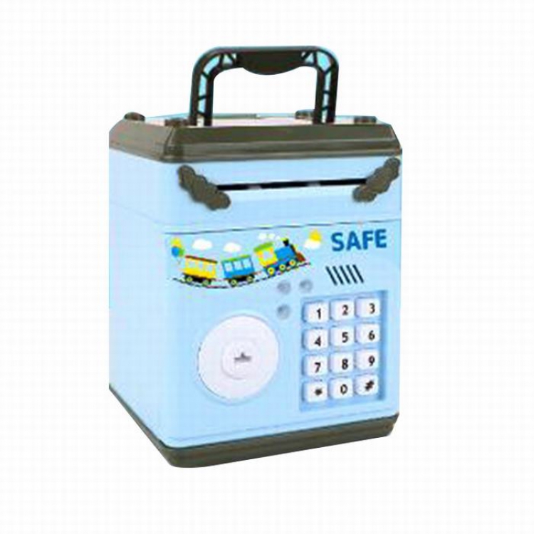 Cartoon Savings-Box blue ATM password automatic coin machine music coin piggy bank 14.5X12.5X20CM 21KG