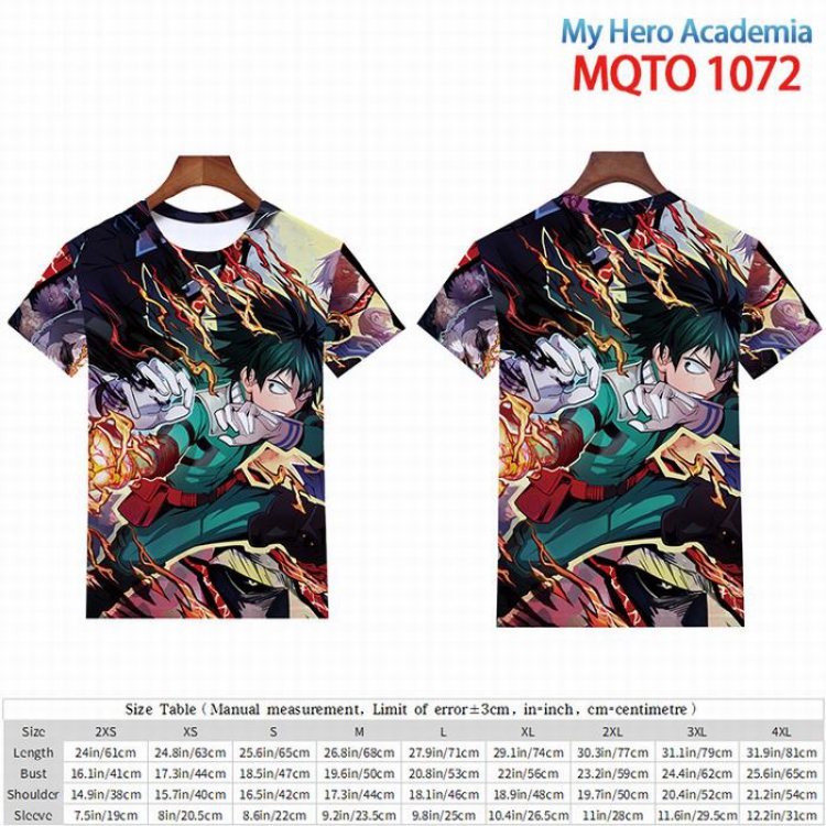 My Hero Academia full color short sleeve t-shirt 9 sizes from 2XS to 4XL MQTO-1072