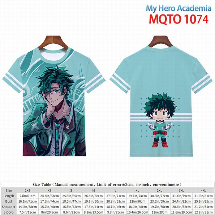 My Hero Academia full color short sleeve t-shirt 9 sizes from 2XS to 4XL MQTO-1074