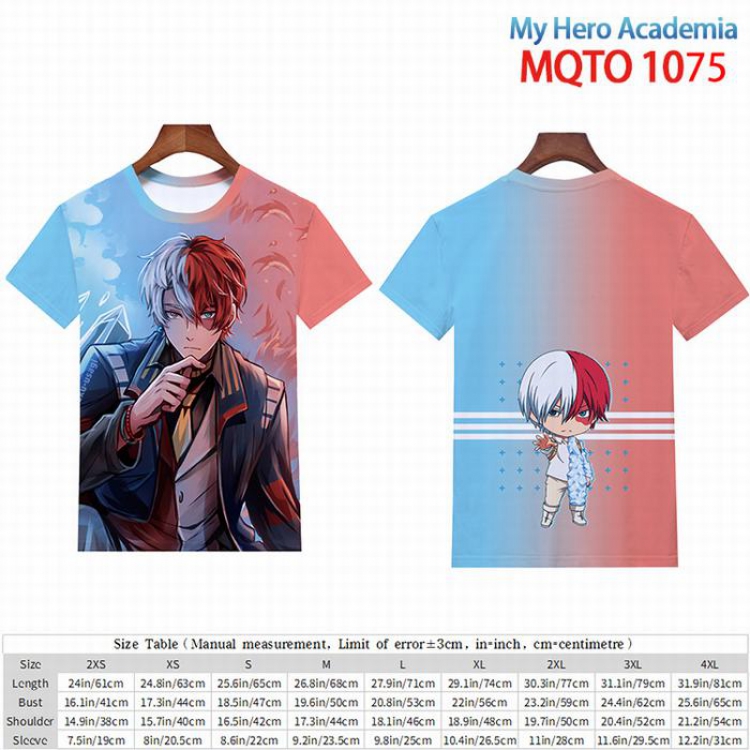 My Hero Academia full color short sleeve t-shirt 9 sizes from 2XS to 4XL MQTO-1075