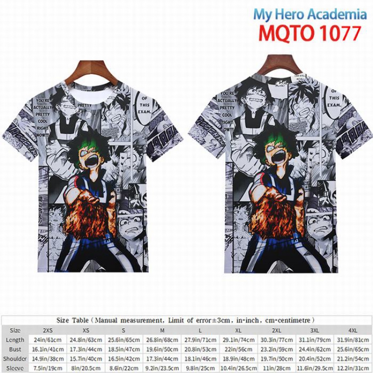 My Hero Academia full color short sleeve t-shirt 9 sizes from 2XS to 4XL MQTO-1077