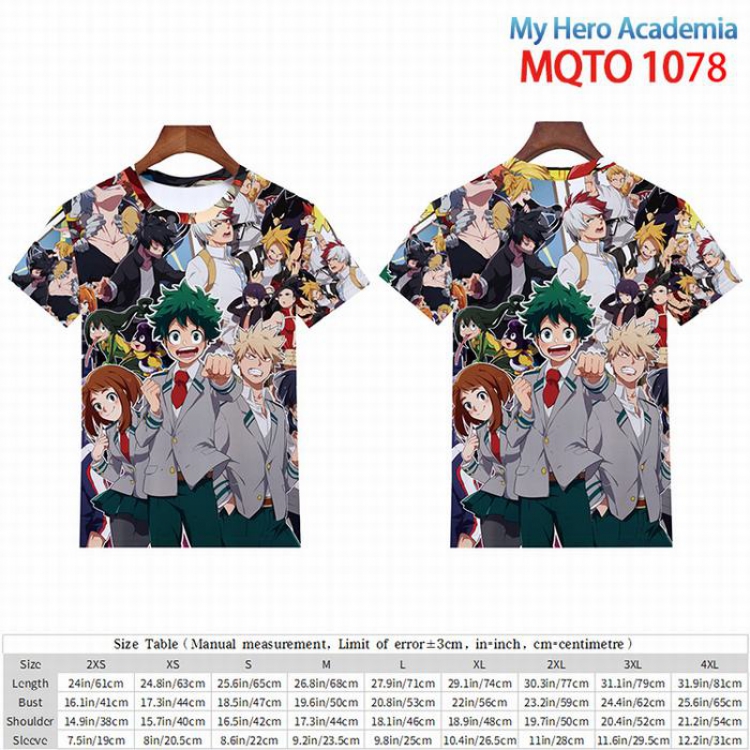 My Hero Academia full color short sleeve t-shirt 9 sizes from 2XS to 4XL MQTO-1078
