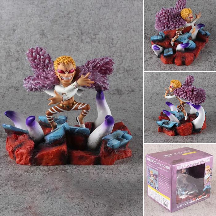 One Piece Battle scene Donquixote Doflamingo GK Luffy Boxed Figure Decoration Model 19CM