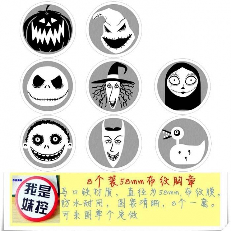 The Nightmare Before Brooch Price For 8 Pcs A Set 58MM