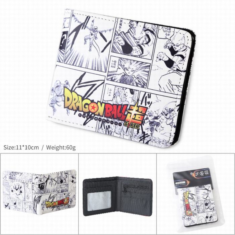 Dragon Ball PU full color silk screen two fold short card bag wallet purse