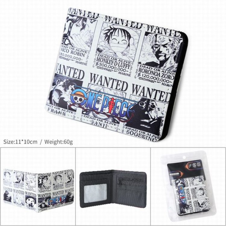 One Piece PU full color silk screen two fold short card bag wallet purse