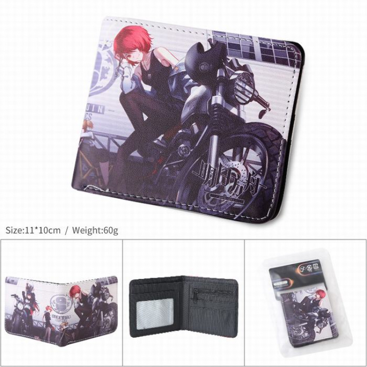 Arknights-2 PU full color silk screen two fold short card bag wallet purse