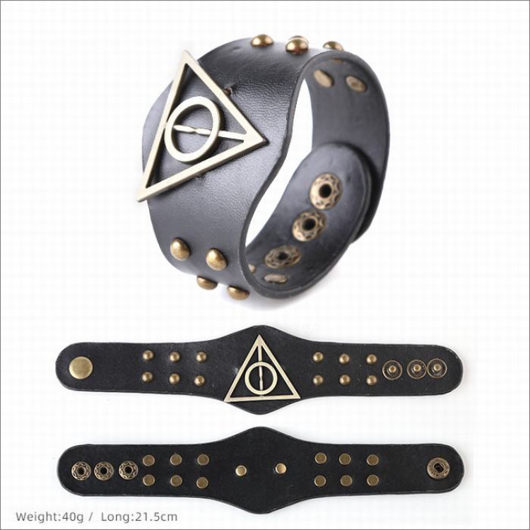 Harry Potter The Deathly Hallows Metal leather bracelet with anime COS props PP Bagged