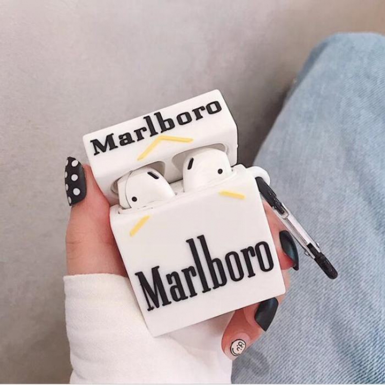 Marlboro Cigarette boxes Anime Rubber ring buckle airpods Apple Wireless Headset PP Bagged price for 2 pcs