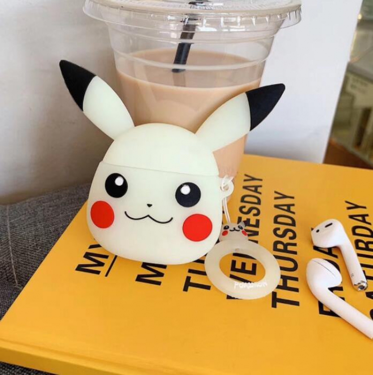 Pikachu white Anime Rubber ring buckle airpods Apple Wireless Headset PP Bagged price for 2 pcs