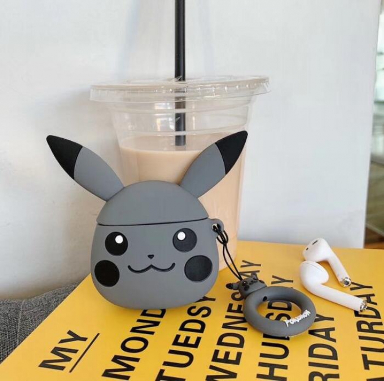 Pikachu gray Anime Rubber ring buckle airpods Apple Wireless Headset PP Bagged price for 2 pcs