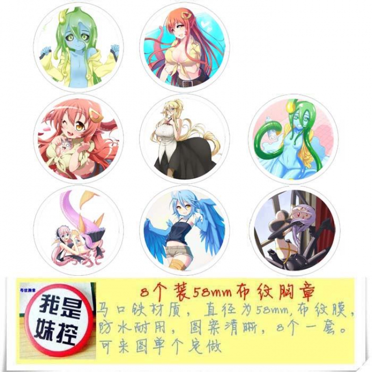 Monster musume no iru nichijou-1 Brooch Price For 8 Pcs A Set 58MM