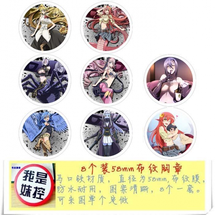 Monster musume no iru nichijou-2 Brooch Price For 8 Pcs A Set 58MM