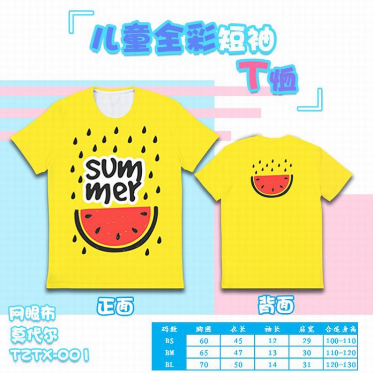 Personality Anime full color mesh children's short sleeve(Can be customized for a single model)TZTX001