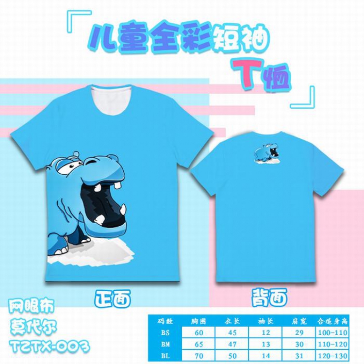 Personality Anime full color mesh children's short sleeve(Can be customized for a single model)TZTX003