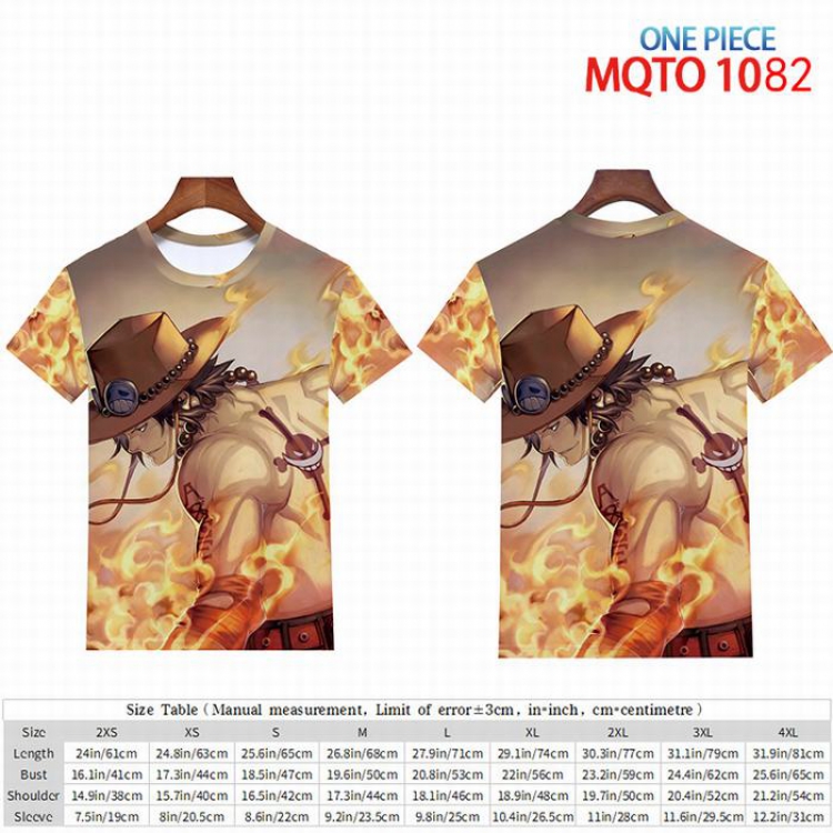 One Piece full color short sleeve t-shirt 9 sizes from 2XS to 4XL MQTO-1082