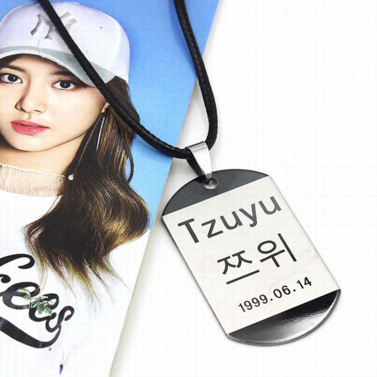 TWICE Tzuyu Korean stars Tag necklace pendant Plastic box packaging 4.5X2.7CM 23G price for 5 pcs