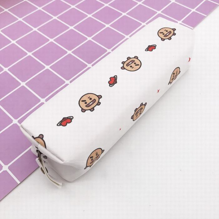 BTS Biscuits PU Printing student stationery box stationery bag storage bag purse 18X5X5CM 45G price for 2 pcs