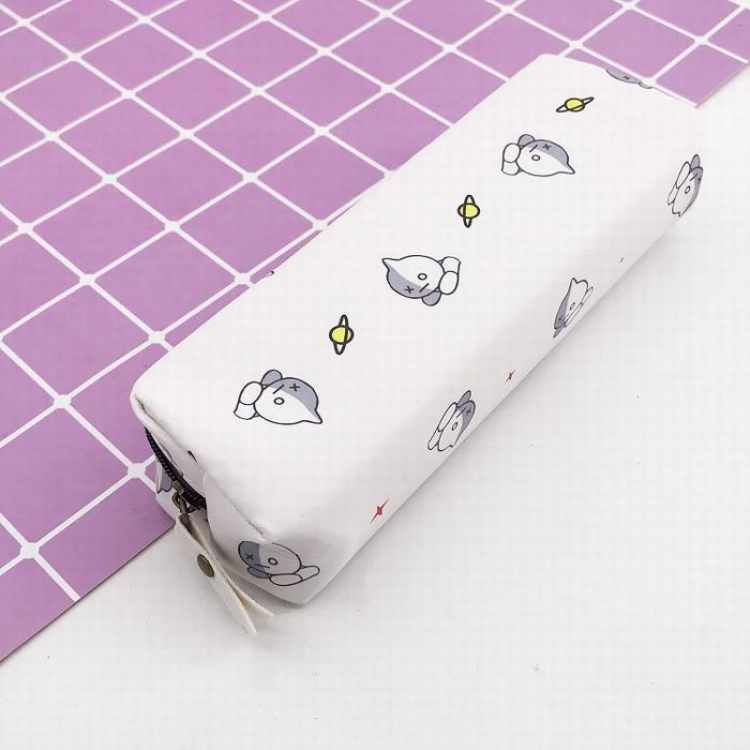 BTS Robot PU Printing student stationery box stationery bag storage bag purse 18X5X5CM 45G price for 2 pcs