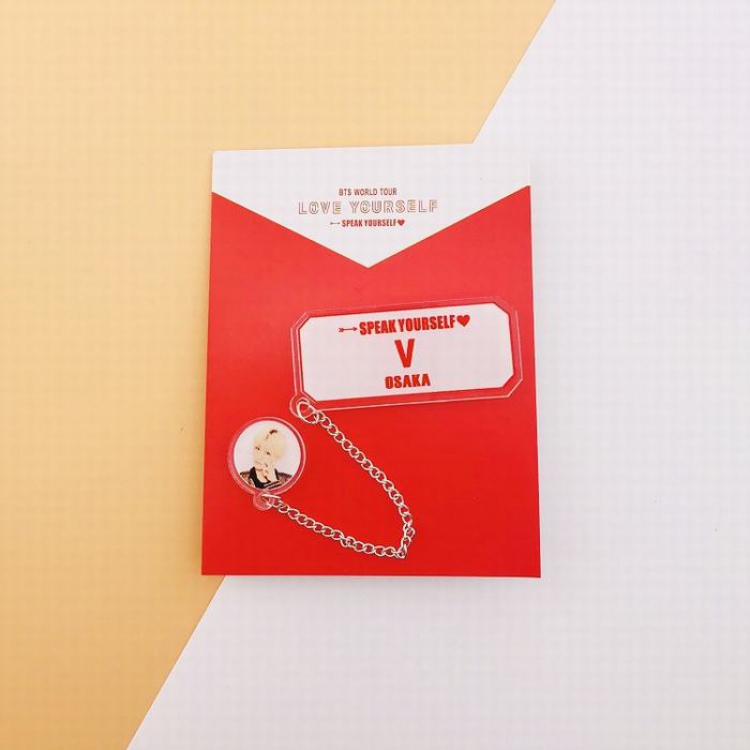 BTS V The same paragraph badge brooch hanging chain pendant ornaments price for 2 pcs 7.5X9.5CM 12G