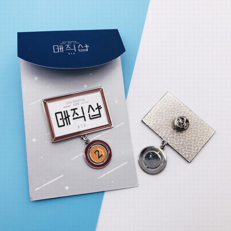 BTS Metal badge brooch 7.5X12CM 25G price for 2 pcs
