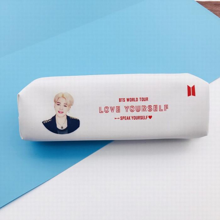 BTS JIMIN Collection photo PU Leather printed pencil case storage bag purse 45G 18X5X5CM price for 2 pcs