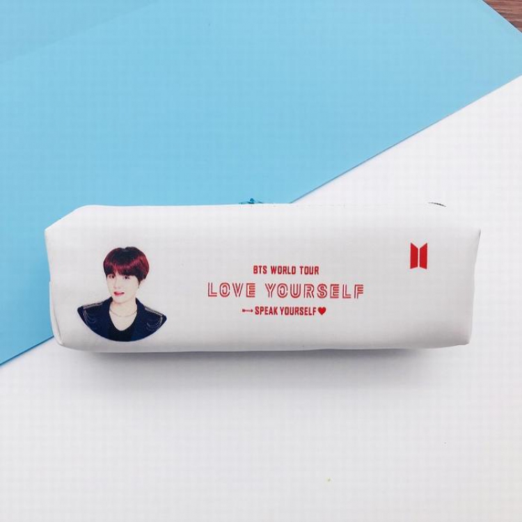 BTS SUGA Collection photo PU Leather printed pencil case storage bag purse 45G 18X5X5CM price for 2 pcs