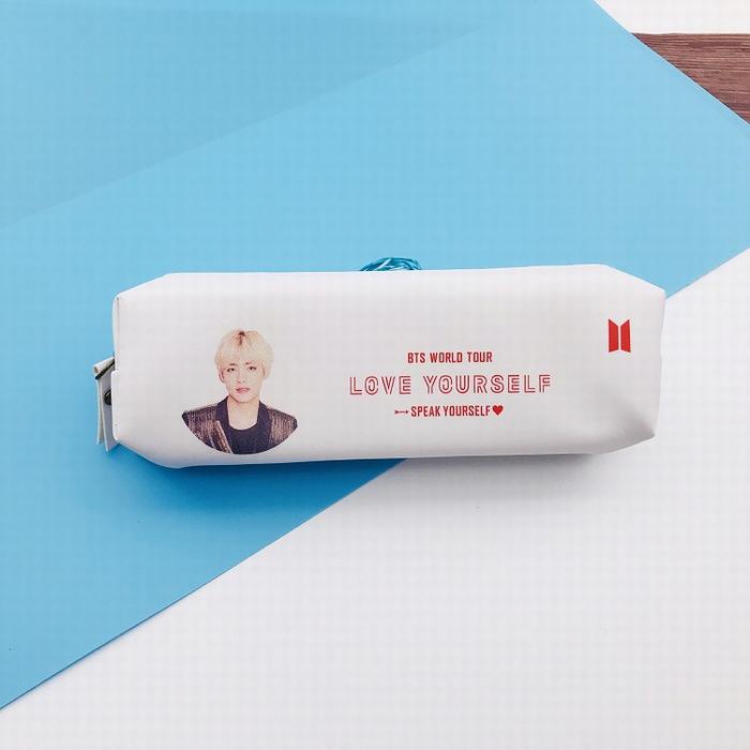 BTS V Collection photo PU Leather printed pencil case storage bag purse 45G 18X5X5CM price for 2 pcs