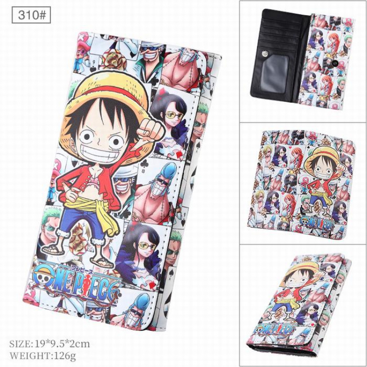 One Piece 310# Full color button PU Long wallet purse 19X9.5x2CM 126G