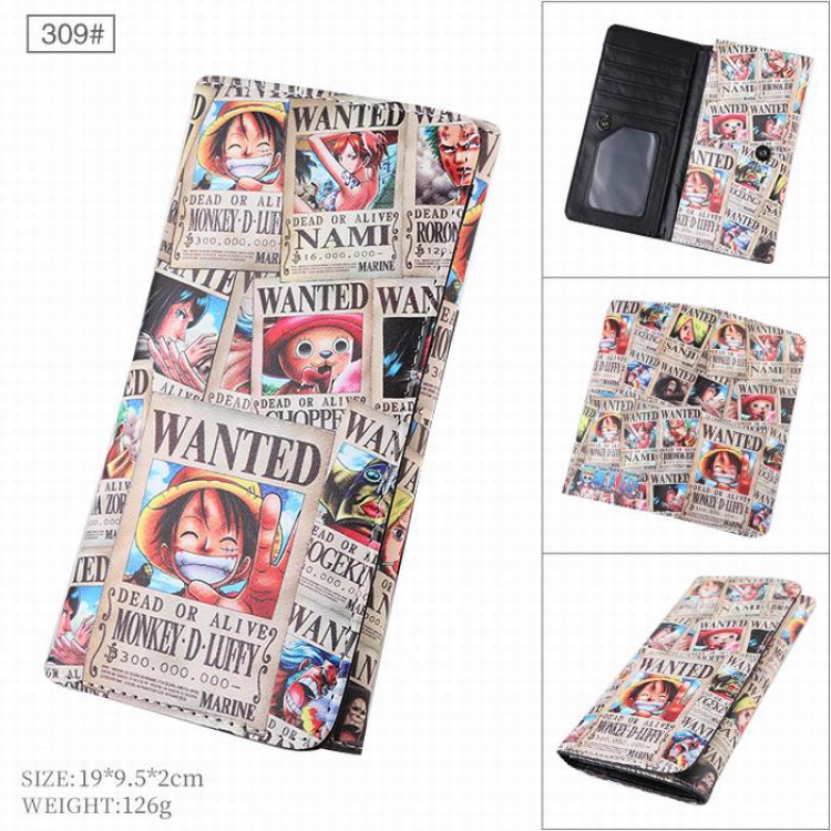 One Piece 309# Full color button PU Long wallet purse 19X9.5x2CM 126G