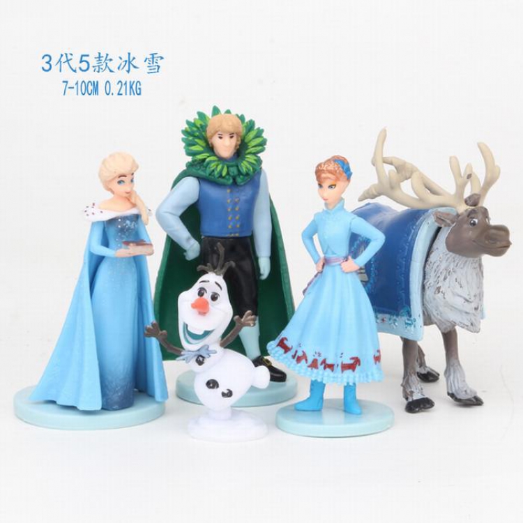 Frozen a set of five Bagged Figure Decoration Model 7-10CM 0.21KG