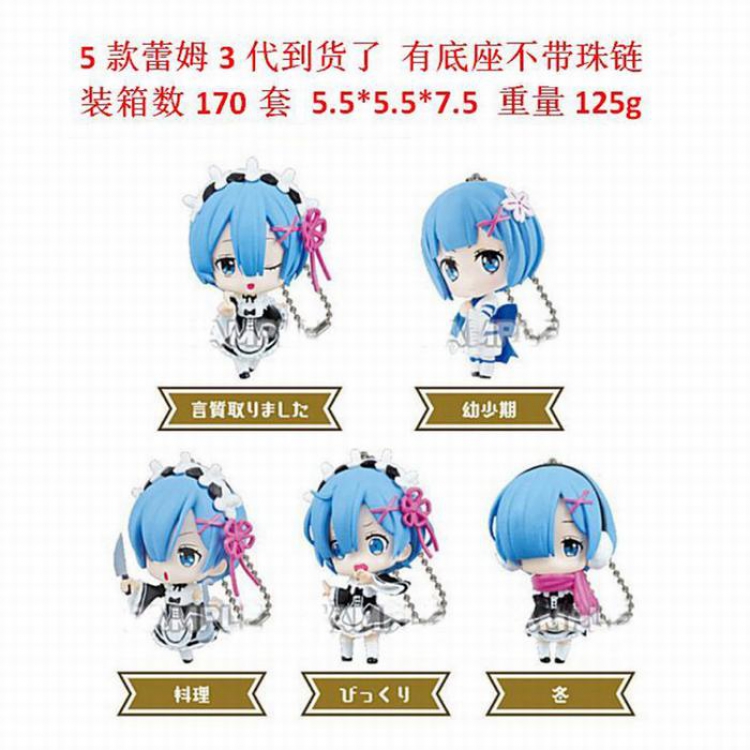 Re:Life in a different world from zero Rem a set of five Boxed Figure Decoration Model 5.5X5.5X7.5CM 125G