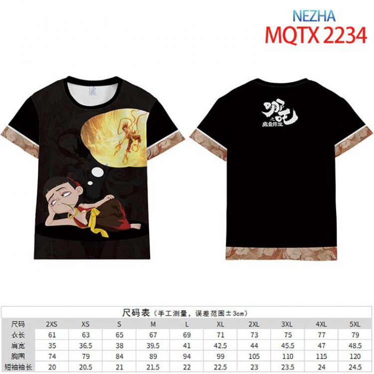 Ne Zha Full color short sleeve t-shirt 10 sizes from 2XS to 5XL MQTX-2234