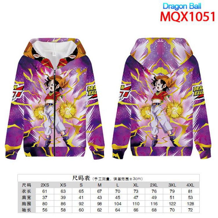Dragon Ball Full color zipper hooded Patch pocket Coat Hoodie 9 sizes from XXS to 4XL MQX1051