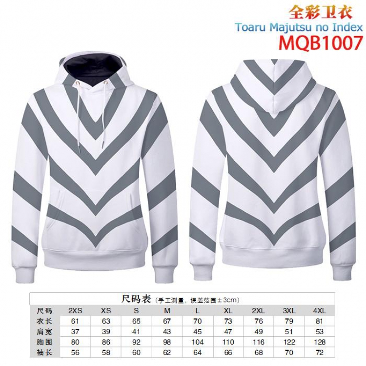 Toaru Majutsu no Index Full color zipper hooded Patch pocket Coat Hoodie 9 sizes from XXS to 4XL MQB1007