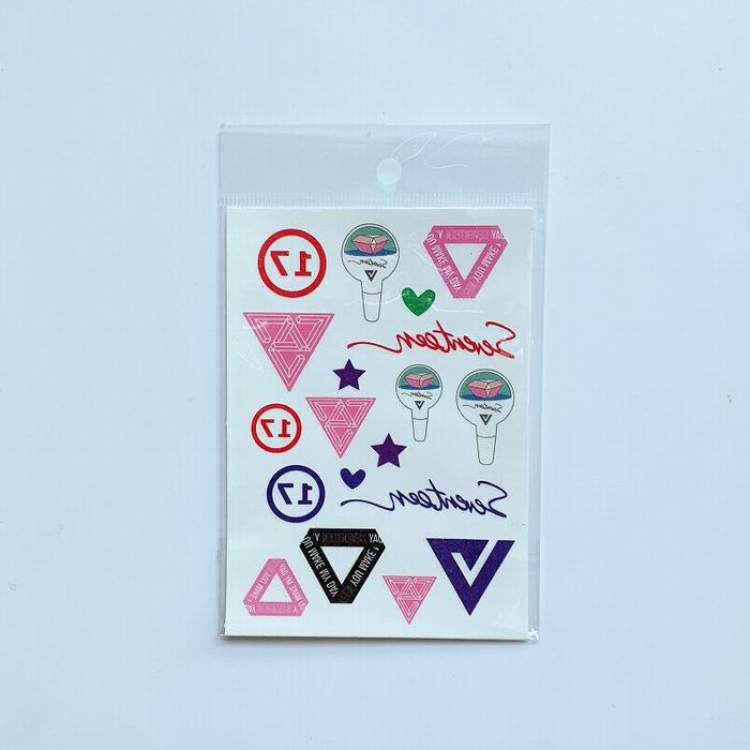 SEVENTEEN Glitter tattoo stickers 10X14CM 2-3G  price for 20 pcs