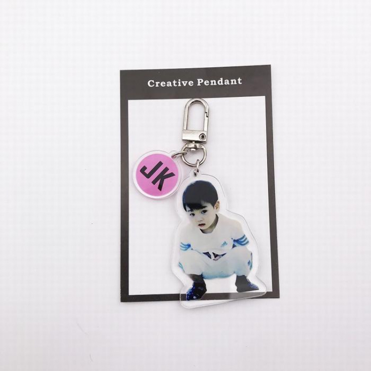 BTS JK Childhood Crystal Keychain Pendant 7X11CM 22G price for 5 pcs