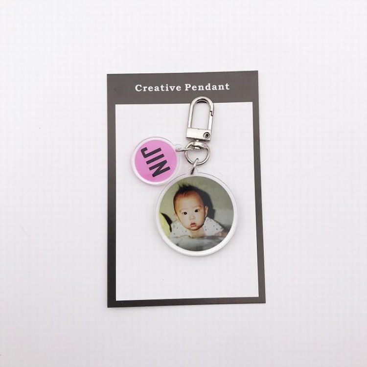 BTS JIN Childhood Crystal Keychain Pendant 7X11CM 22G price for 5 pcs