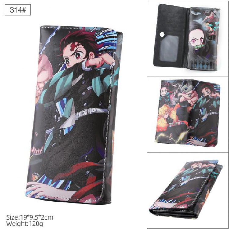 Demon Slayer Kimets 314# Full color button PU long wallet wallet