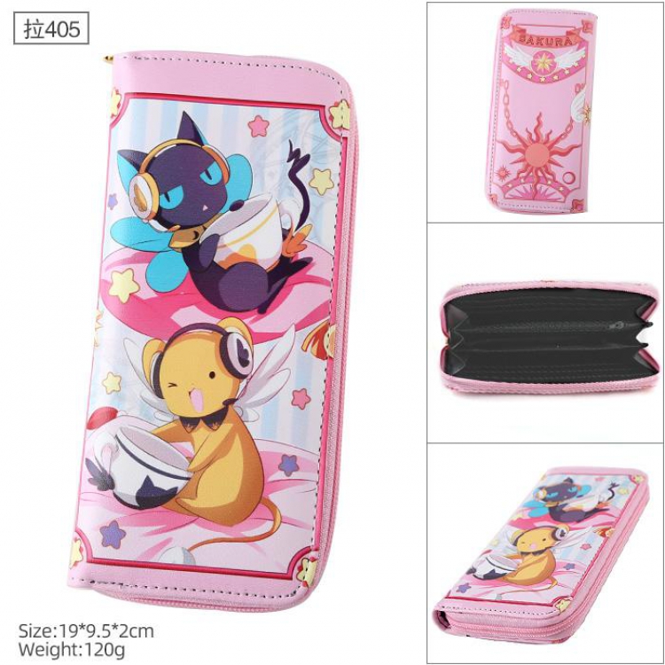 Card Captor Pull 405 PU twill two-fold zipper long wallet