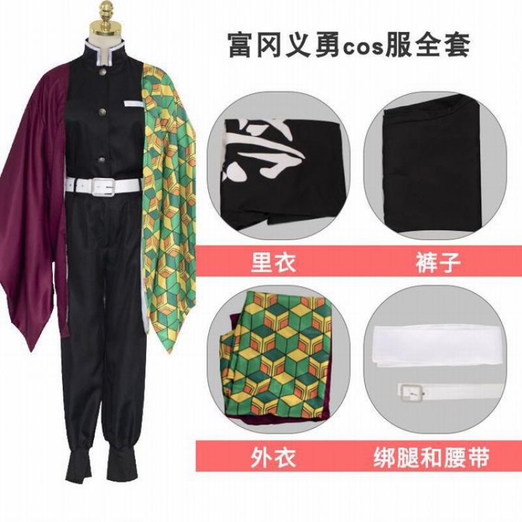 Demon Slayer Kimets Tomioka Giyuu cospaly Full set of clothing uniforms 4 sizes from S to XL