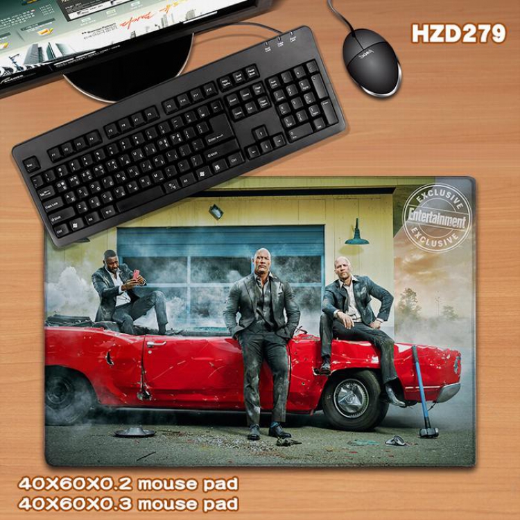 Hobbs and Shaw Rubber Desk mat mouse pad 40X60CM HZD279