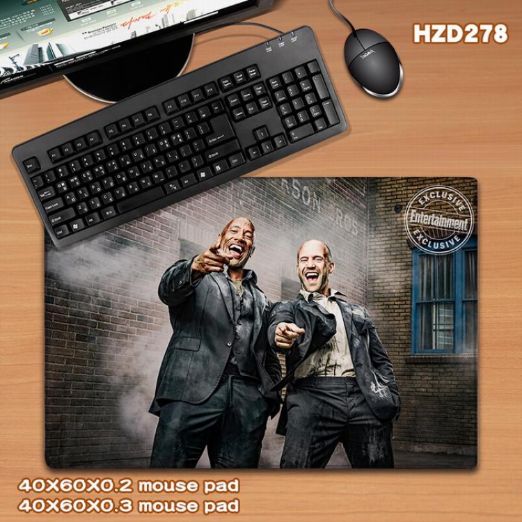 Hobbs and Shaw Rubber Desk mat mouse pad 40X60CM HZD278