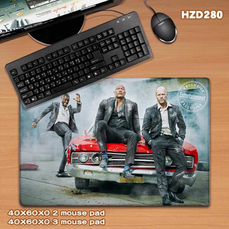 Hobbs and Shaw Rubber Desk mat mouse pad 40X60CM HZD280