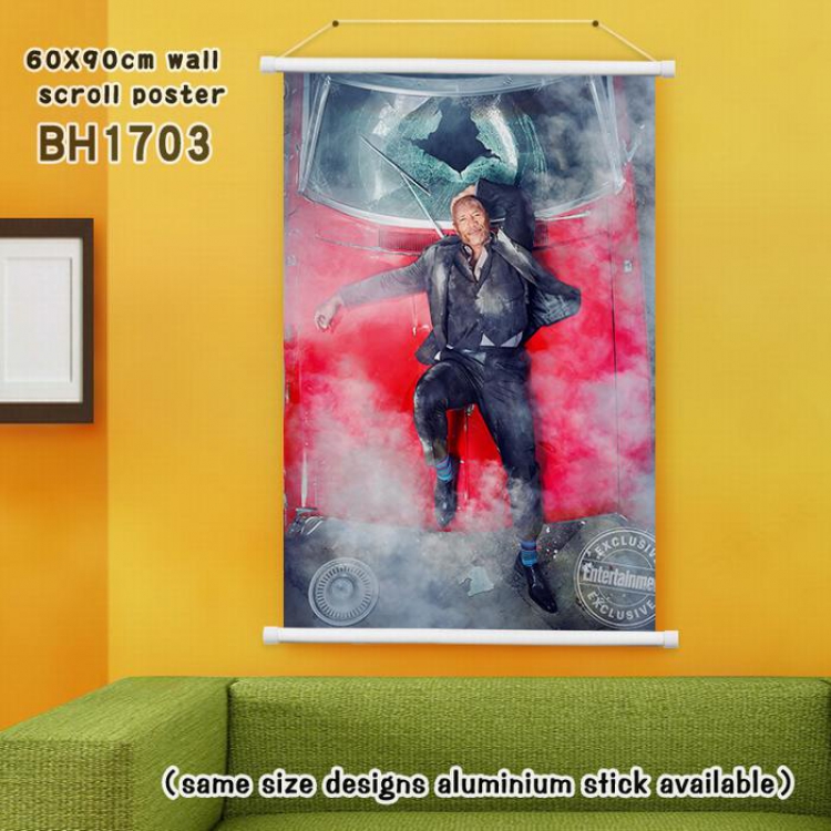 Hobbs and Shaw White Plastic rod Cloth painting Wall Scroll 40X60CM(Can be customized for a single model)BH1703